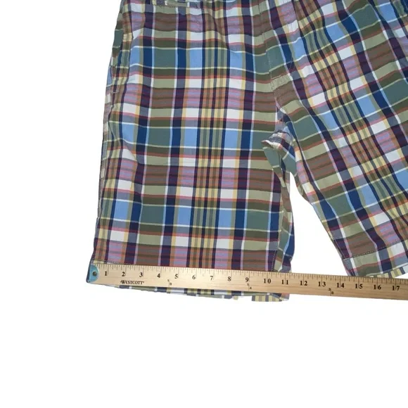 American Eagle Outfitters Plaid Blue Yellow Shorts - Men’s 32 - Picture 5 of 11